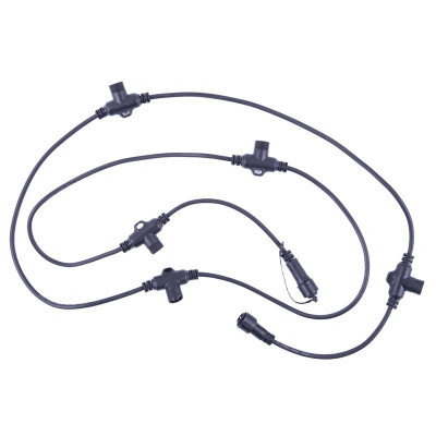 Провод-шина для гирлянд UCX-F90 T05/2M/BK серии F90PRO 2м 5 Т-коннекторов шаг 50см статика/мерцание IP67 черн. Uniel UL-00013221