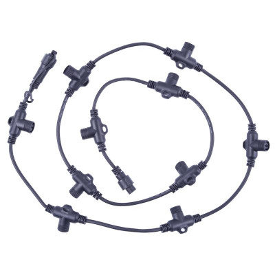 Провод-шина для гирлянд UCX-F90 T10/2M/BK серии F90PRO 2м 10 Т-коннекторов шаг 20см статика/мерцание IP67 черн. Uniel UL-00013219