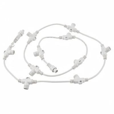 Провод-шина для гирлянд UCX-F90 T10/2M/WH серии F90PRO 2м 10 Т-коннекторов шаг 20см статика/мерцание IP67 бел. Uniel UL-00013218