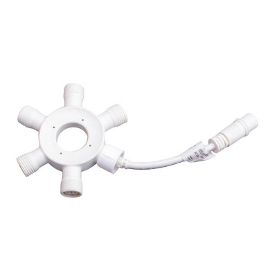 Соединитель для гирлянд F90RPO UTC-F90 Y6 WHITE круговой 1 вход - 5 выходов бел. Uniel UL-00013231