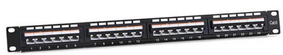 Патч-панель 19 дюйм 24хRJ-45 UTP 6 1U угол портов 45град. SUPRLAN 10-0441
