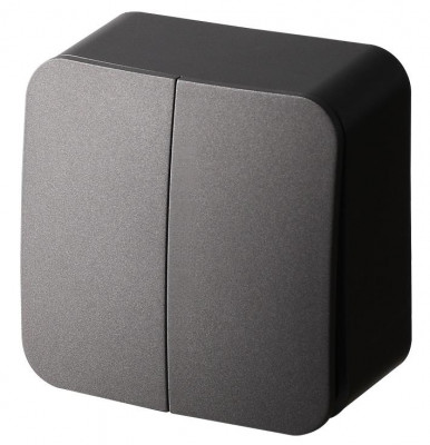 Переключатель проходной 2-кл. ОП 10А IP20 антрацит Jasmart FS3022B