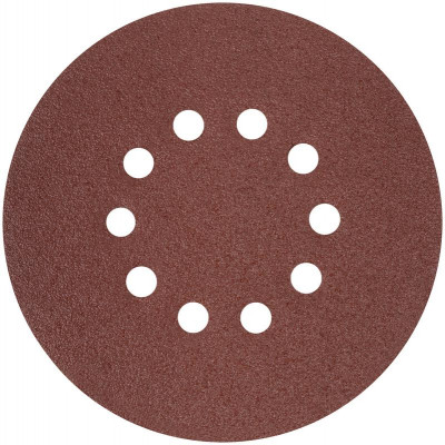 Круг шлифовальный с отверст. (липучка) 225мм Р 36 алюм./оксидный (уп.5шт) FIT 39891