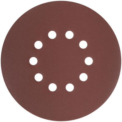 Круг шлифовальный с отверст. (липучка) 225мм Р 180 алюм./оксидный (уп.5шт) FIT 39898