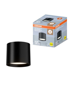 Светильник светодиодный SURFSP DL 10Вт 3000К тепл. бел. 530лм накладной черн. OSRAM 4607194231096