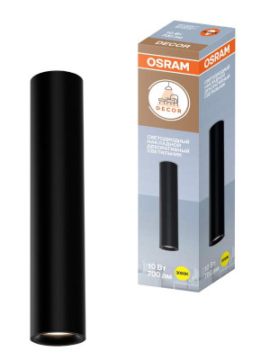Светильник светодиодный TUBE SURFSP DLTB 10Вт 3000К тепл. бел. 700лм потолочн. черн. OSRAM 4607194233021