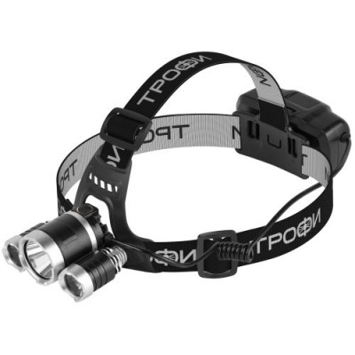 Фонарь светодиодный налобный GA-106 аккумуляторный 4 режима трехламповый High Power Headla Трофи Б0069573