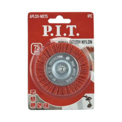 Кордщетка дисковая 75х1.2мм нейлон. проволока хвостовик 6мм P.I.T. APLS11-N075