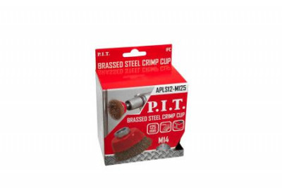 Кордщетка чашечная 125х0.3мм латунированная витая проволока резьба M14 P.I.T. APLS12-M125