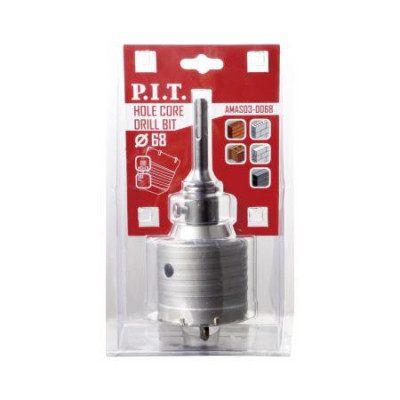 Коронка буровая по бетону SDS-Plus 68х72мм М22х2.0 адаптер центр. сверло P.I.T. AMAS03-0068