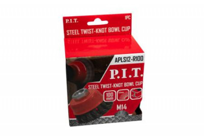 Кордщетка чашечная 100х0.5мм стальная крученая проволока резьба M14 P.I.T. APLS12-R100