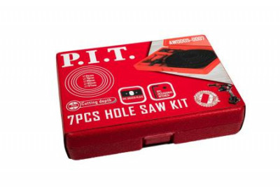 Набор кольцевых пил по дереву 64-127мм глуб. 25мм адаптер (кейс) (7 предметов) P.I.T. AWOD05-0007