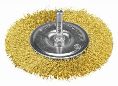 Кордщетка дисковая 63х0.3мм латунированная витая проволока хвостовик 6мм P.I.T. APLS10-F063