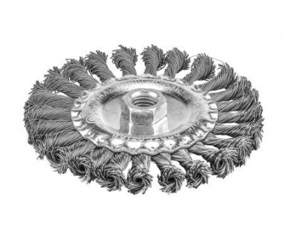 Кордщетка дисковая 125х0.5мм стальная крученая проволока резьба M14 P.I.T. APLS12-S125