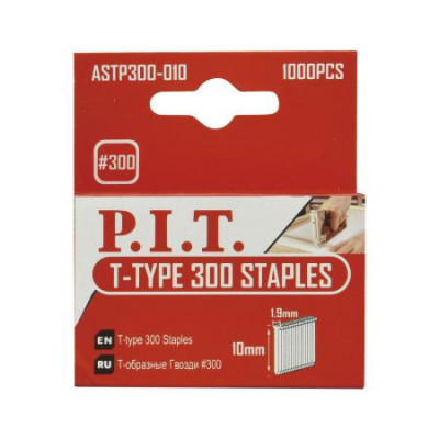 Гвоздь для степлеров Т-образ. 10мм тип 300 шляпка 1.9мм (уп.1000шт) P.I.T. ASTP300-010
