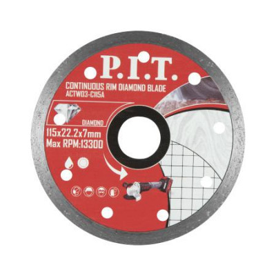 Диск отрезной алмазный сплошной 115х22.2х1.4мм P.I.T. ACTW03-C115A