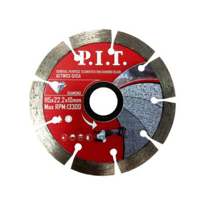Диск отрезной алмазный сегментированный 115х22.2х1.4мм P.I.T. ACTW03-G115A