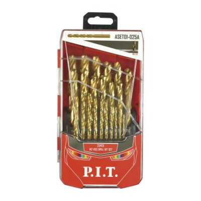 Набор сверл по металлу 1.0-13.0мм с шагом 0.5мм (кейс) (25 предметов) P.I.T. ASET01-025A
