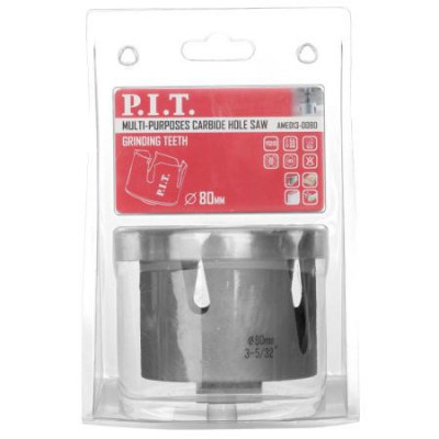 Коронка универсальная 80х55мм TCT зуб сухое сверление P.I.T. AMED13-0080