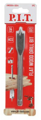 Сверло по дереву перовое 14х152мм хвостовик HEX 1/4дюйм (6.35мм) P.I.T. AWOD04-0014