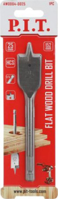 Сверло по дереву перовое 25х152мм хвостовик HEX 1/4дюйм (6.35мм) P.I.T. AWOD04-0025