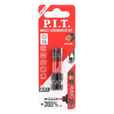 Бита ударная магнитная T25х50мм IMPACT торсионная зона (уп.2шт) P.I.T. ASDR01-50T25