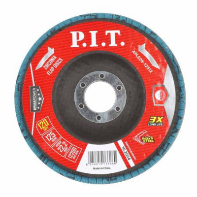 Круг лепестковый шлифовальный DRUA 125х22.2мм ZA120 циркониевый корунд P.I.T. APLS26-12512