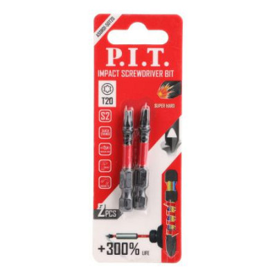 Бита ударная магнитная T20х50мм IMPACT торсионная зона (уп.2шт) P.I.T. ASDR01-50T20