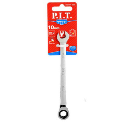 Ключ комбинированный с храповым механизмом ADVANCE 10мм 40CrV 90 зубцов NiCr P.I.T. HRCW01-0010