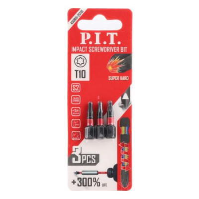 Бита ударная магнитная T10х25мм IMPACT торсионная зона (уп.3шт) P.I.T. ASDR01-25T10