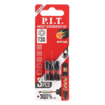 Бита ударная магнитная T30х25мм IMPACT торсионная зона (уп.3шт) P.I.T. ASDR01-25T30