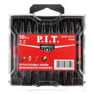 Бита ударная двусторон. магнитная PH2-PH2х65мм IMPACT торсион (кейс) (уп.10шт) P.I.T. ASDR03-065AA