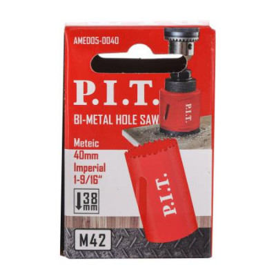 Коронка биметаллическая по металлу 40х44мм переменный шаг зуба сталь М42 (HSS Со 8%) P.I.T. AMED05-0040