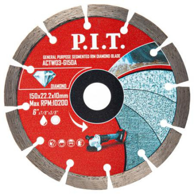 Диск отрезной алмазный сегментированный 150х22.2х1.4мм P.I.T. ACTW03-G150A