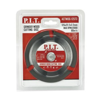 Диск пильный по дереву для УШМ 125х22.2х2.2мм 3T P.I.T. ACTW06-125T3