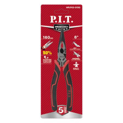 Длинногубцы прямые усилен. DRUA 150мм шарнир с эксцентриком P.I.T. HPLP03-0150