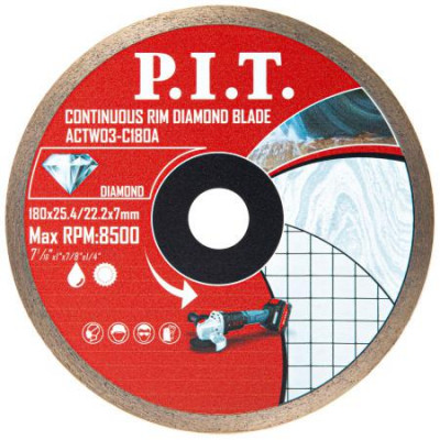 Диск отрезной алмазный сплошной 180х25.4/22.2х1.6мм P.I.T. ACTW03-C180A