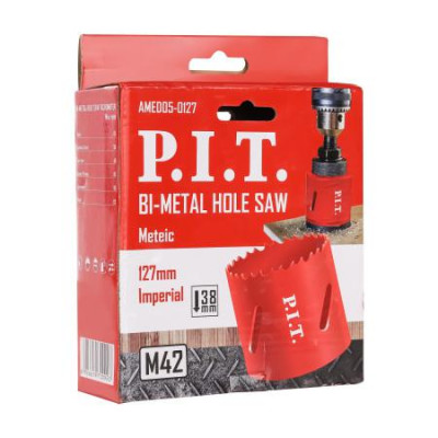 Коронка биметаллическая по металлу 127х44мм переменный шаг зуба сталь М42 (HSS Со 8%) P.I.T. AMED05-0127