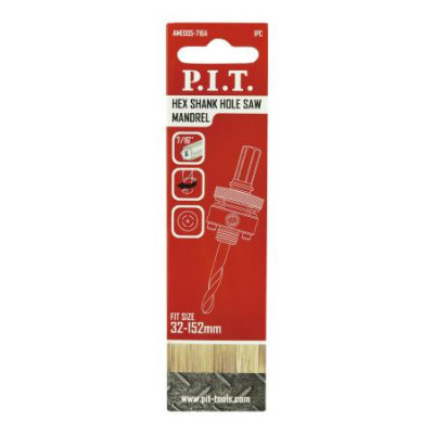 Адаптер для биметаллических коронок 32-152мм быстросъемное центр. сверло P.I.T. AMED05-716A