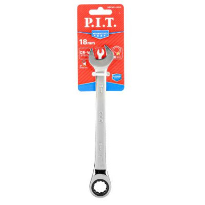 Ключ комбинированный с храповым механизмом ADVANCE 18мм 40CrV 90 зубцов NiCr P.I.T. HRCW01-0018
