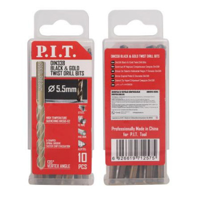 Сверло по металлу 5.5х93мм 135град. трехгранный хвостовик (уп.10шт) P.I.T AMED15-0505