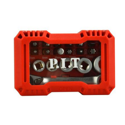 Набор бит и торцевых головок с трещоткой биты 25мм 16шт; головки 6шт (24 предмета) P.I.T. ASET04-0024