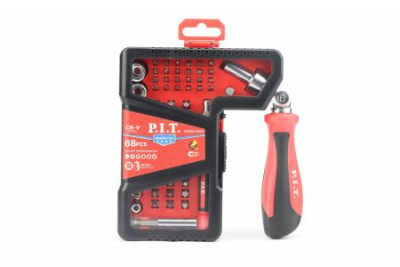 Набор бит и головок с рукоятками ADVANCE 2 рукоятки; 2 адаптера (кейс) (68 предметов) P.I.T. HSDR04-0068