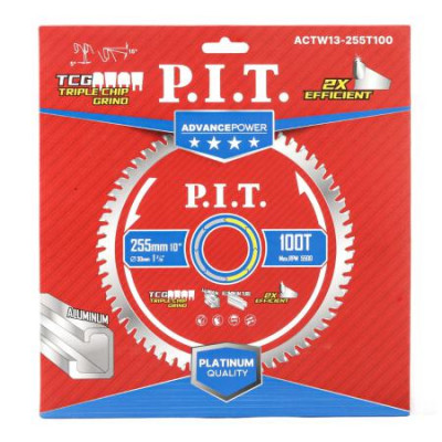 Диск пильный по алюминию ADVANCE 255х30х2.4мм 100T Carbide зуб TCG 5град. P.I.T. ACTW13-255T100
