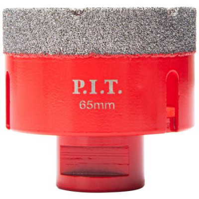 Коронка алмазная по керамограниту 65мм M14 сухое/мокрое сверление вакуумная пайка P.I.T. AMAS18-0065