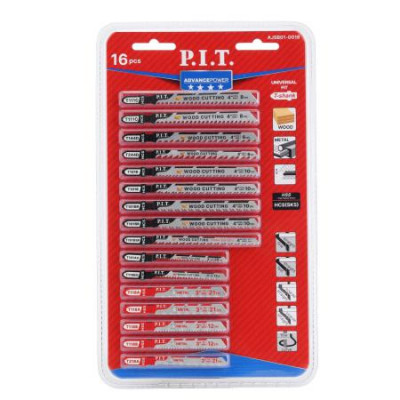 Набор пилок для лобзиков ADVANCE дерево/металл/фигурный рез (блист.) (16 предметов) P.I.T. AJSB01-0016