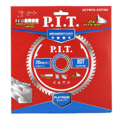 Диск пильный по алюминию ADVANCE 210х30х2.2мм 80T Carbide зуб TCG 5град. P.I.T. ACTW13-210T80