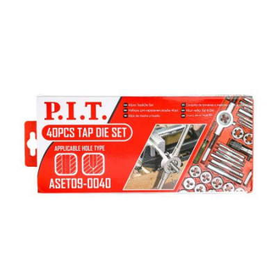Набор для нарезания резьбы метчик; плашки; держатели (40 предметов) P.I.T. ASET09-0040