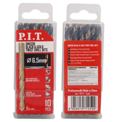 Сверло по металлу 6.5х101мм 135град. трехгранный хвостовик (уп.10шт) P.I.T AMED15-0605