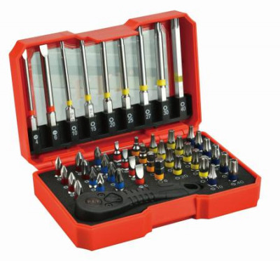 Набор бит с трещоткой биты 25мм 36шт; биты 50мм 9шт; трещотка (46 предметов) P.I.T. ASET04-0046